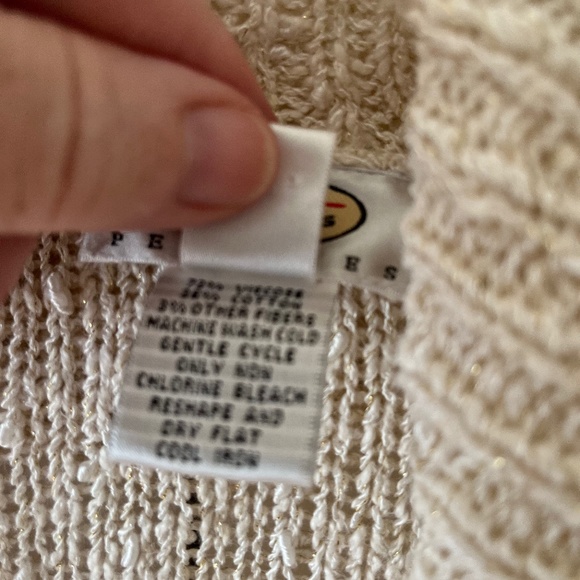 Talbots Cream Cardigan, Size Small - Picture 7 of 7